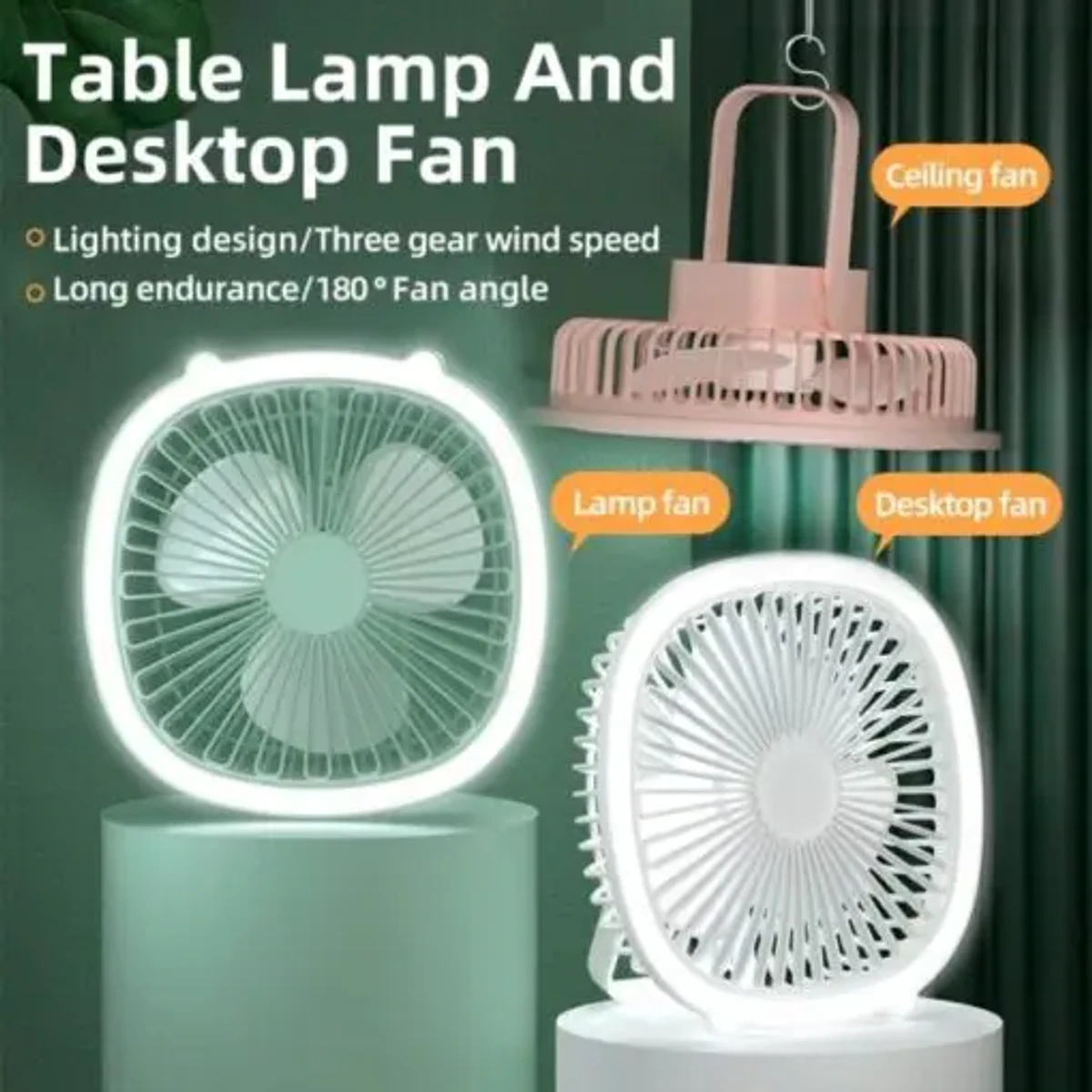 Portable Desktop Fan With light