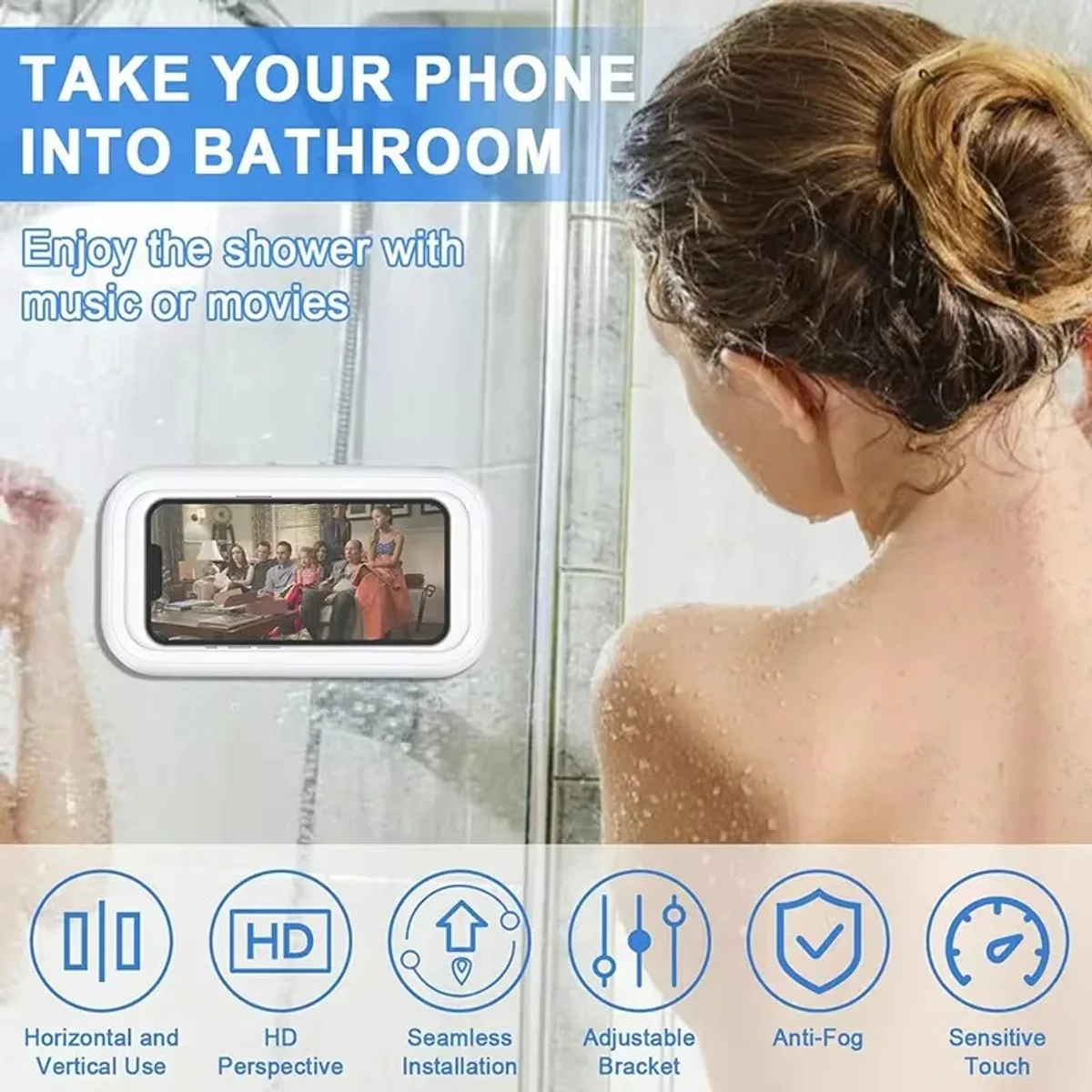 Waterproof Shower Phone Holder 360° Rotation Angle