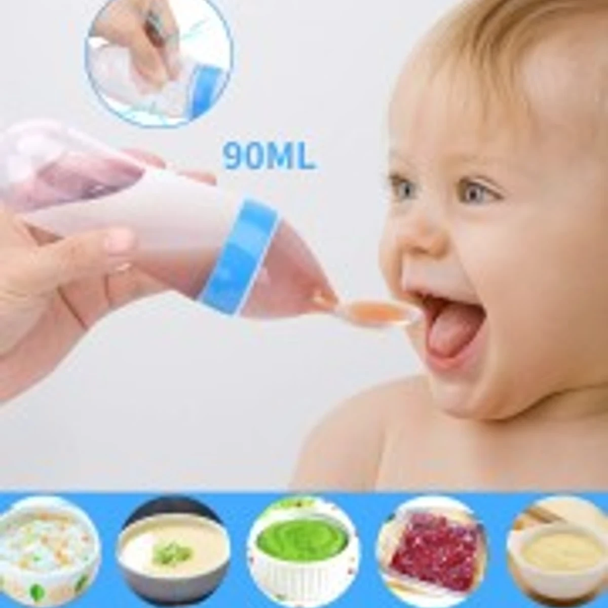 nowSilicone Baby Food Feeder With Dispensing Spoon Silicone Baby Food Feeder With Dispensing Spoon