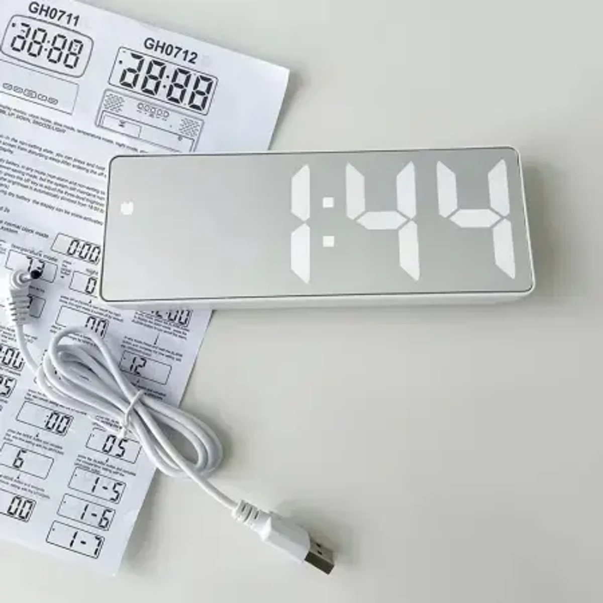 LED Mirror Digital Alarm Clock