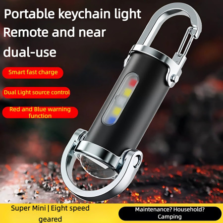 7 Modes High Power LED + COB Keychain Flashlight With Type-C Charger