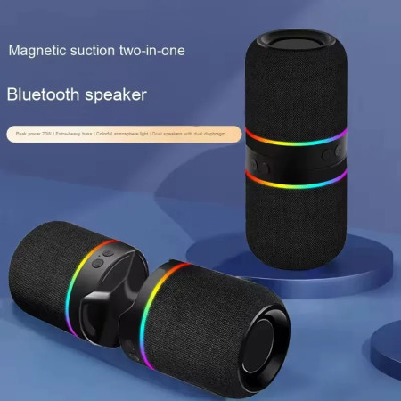 2-in-1 Magnetic Speaker Wireless Bluetooth Speaker Dazzling Split Subwoofer Wireless Bluetooth Audio RGB Outdoor Wireless
