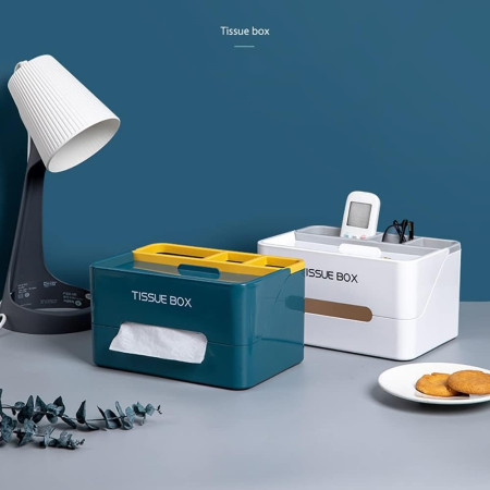 Multifunctional Tissue Box Cover with Storage – Modern Decorative Tissue Holder for Home & Office