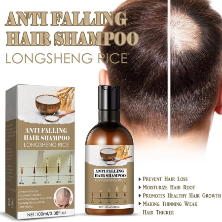 Rice Water Hair Care Shampoo – Hair Fall Control, Dandruff Removal, Volume Boost, Regrowth & Thickening Formula