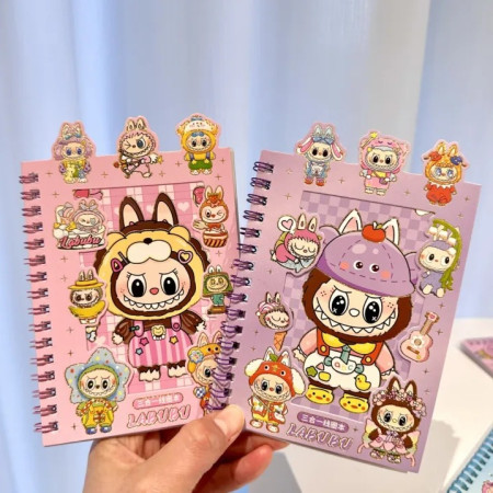 Labubu Notepad Set with Stickers & Keychain – Cute Cartoon Stationery Gift Pack kids notebook toys children sticker education stationery item