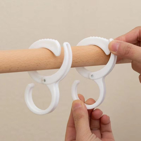 2 Pcs Multi-Function Plastic S Hooks with Safety Lock & Adjustable Buckle for Car, Wardrobe, Kitchen & Home (2Pcs)