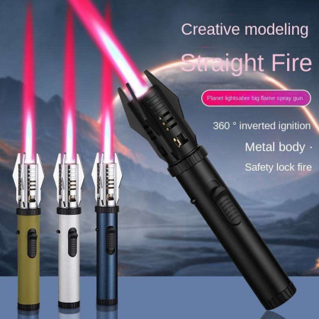 Powerful Windproof Jet Flame Torch Lighter – Adjustable Flame with Safety Lock & Refillable Butane Long Pen Mini Torch Lighter for BBQ, Cigarette, Kitchen, Camping & Outdoor Use