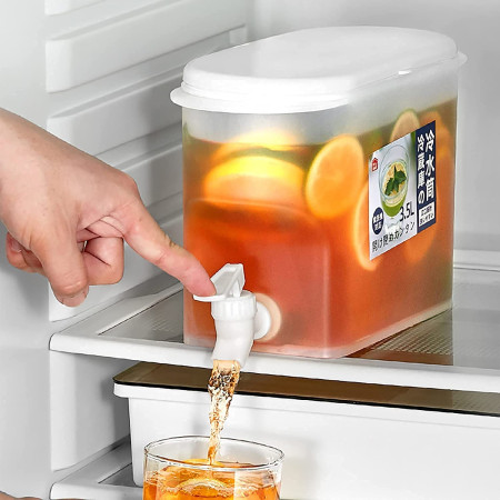 3L Refrigerator Water Jug with Faucet – Plastic Juice & Cold Drink Dispenser