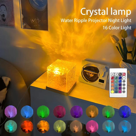 16 Color Ocean Wave Projector Light – Northern Lights Aurora Ripple LED Lamp with Remote Control for Bedroom, Bathroom & Home Decor
