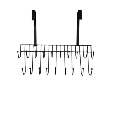 19 Hooks Magic Door Hanger – Multi-Function Over Door Space Saver Steel Rack for Clothes, Towels, Bags & Kitchen Accessories