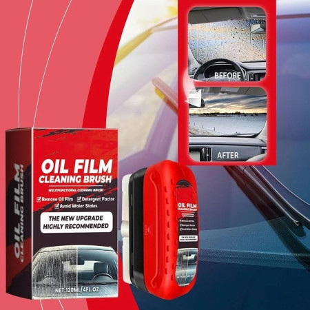 Powerful Glass Oil Film Remover – Heavy Duty Windshield Cleaner for Cars, Side Mirrors, Windows & Automotive Glass Care