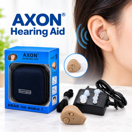 AXON K-88 Rechargeable Mini Hearing Aid – In-Ear Invisible Sound Amplifier with Adjustable Volume & Tone Control for Elderly and Adults