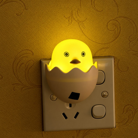 Cute Yellow Duck Egg Shell LED Night Light with Automatic Light Sensor – Dimmable Soft Warm Glow Animal Chick Lamp for Kids Bedroom, Baby Nursery, Hallway, Bathroom & Home Decor 